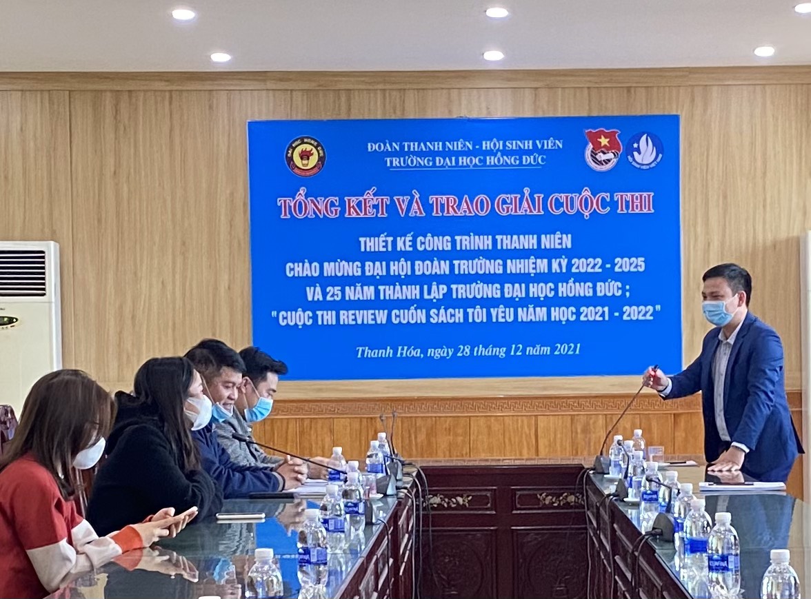 ĐOÀN TRƯỜNG ĐẠI HỌC HỒNG ĐỨC TỔ CHỨC THÀNH CÔNG CUỘC THI THIẾT KẾ CÔNG TRÌNH THANH NIÊN