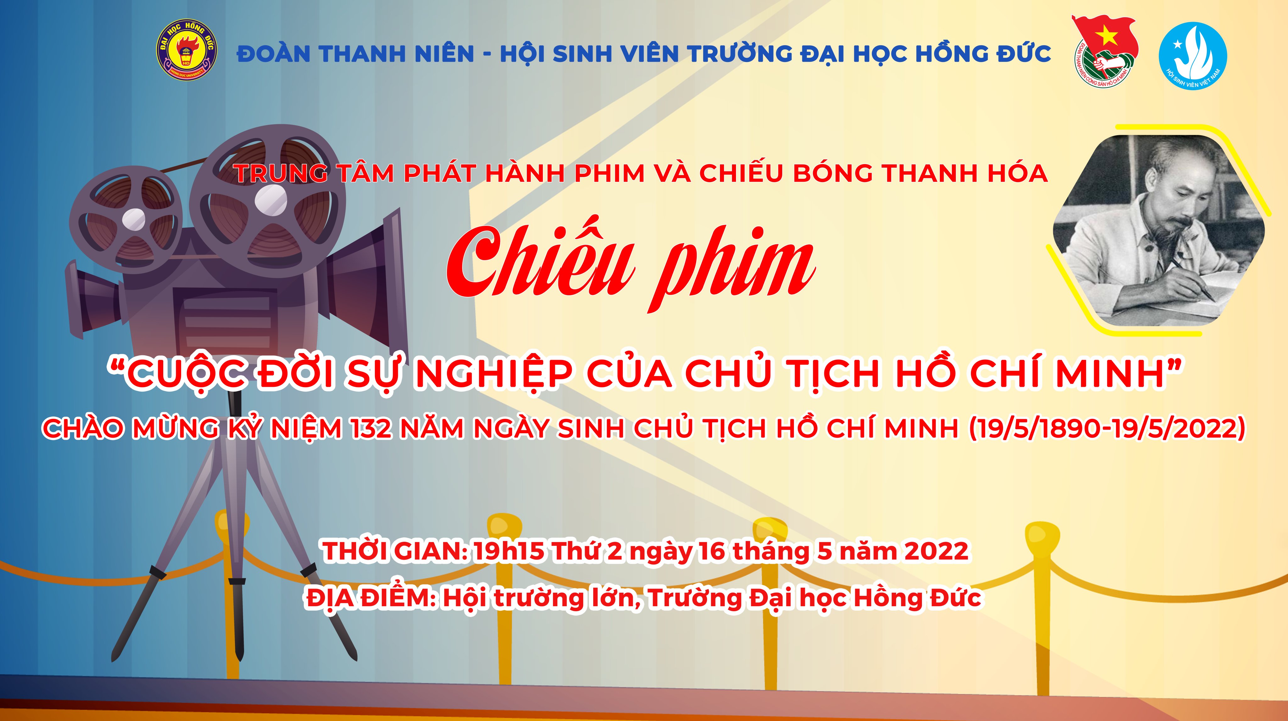 Chương trình chiếu phim "Vượt qua bến Thượng Hải" nói về cuộc đời, thân thế, sự nghiệp của Chủ tịch Hồ Chí Minh.