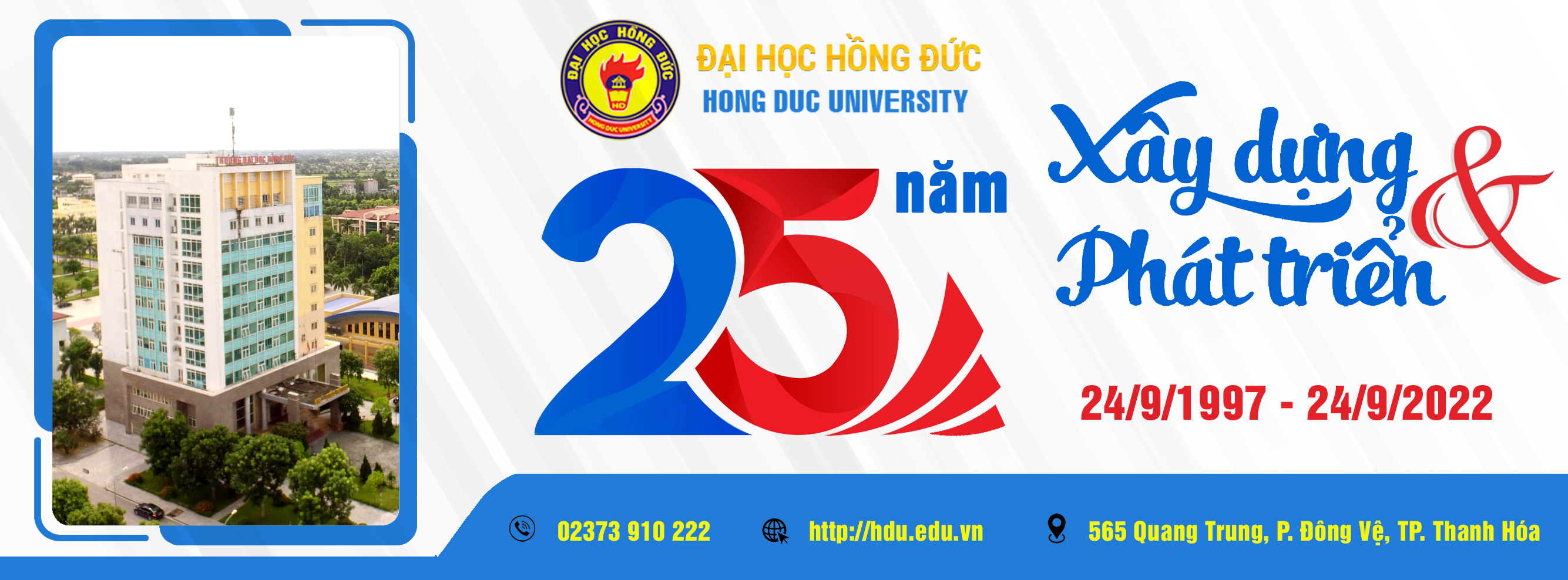 Chào mừng kỷ niệm 25 năm thành lập Trường Đại học Hồng Đức