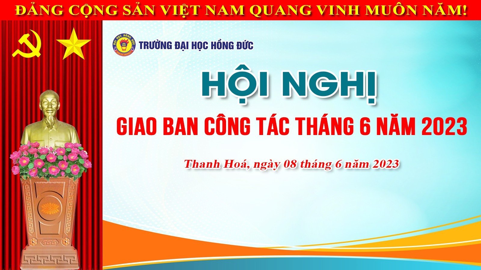 Trường Đại học Hồng Đức tổ chức Hội nghị giao ban công tác tháng 06 năm 2023