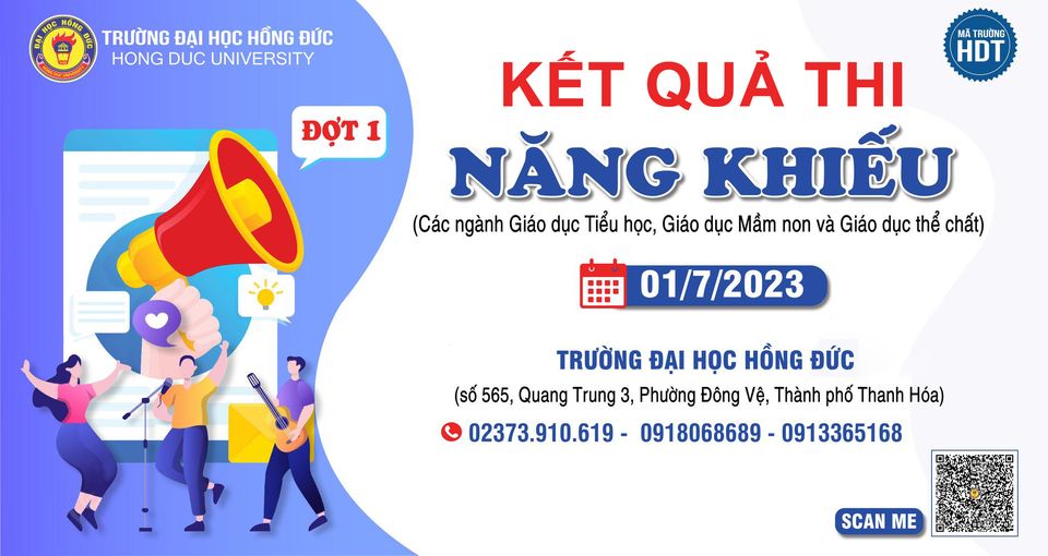 Kết quả thi năng khiếu năm 2023 (Đợt 1 - thi ngày 01/7/2023)