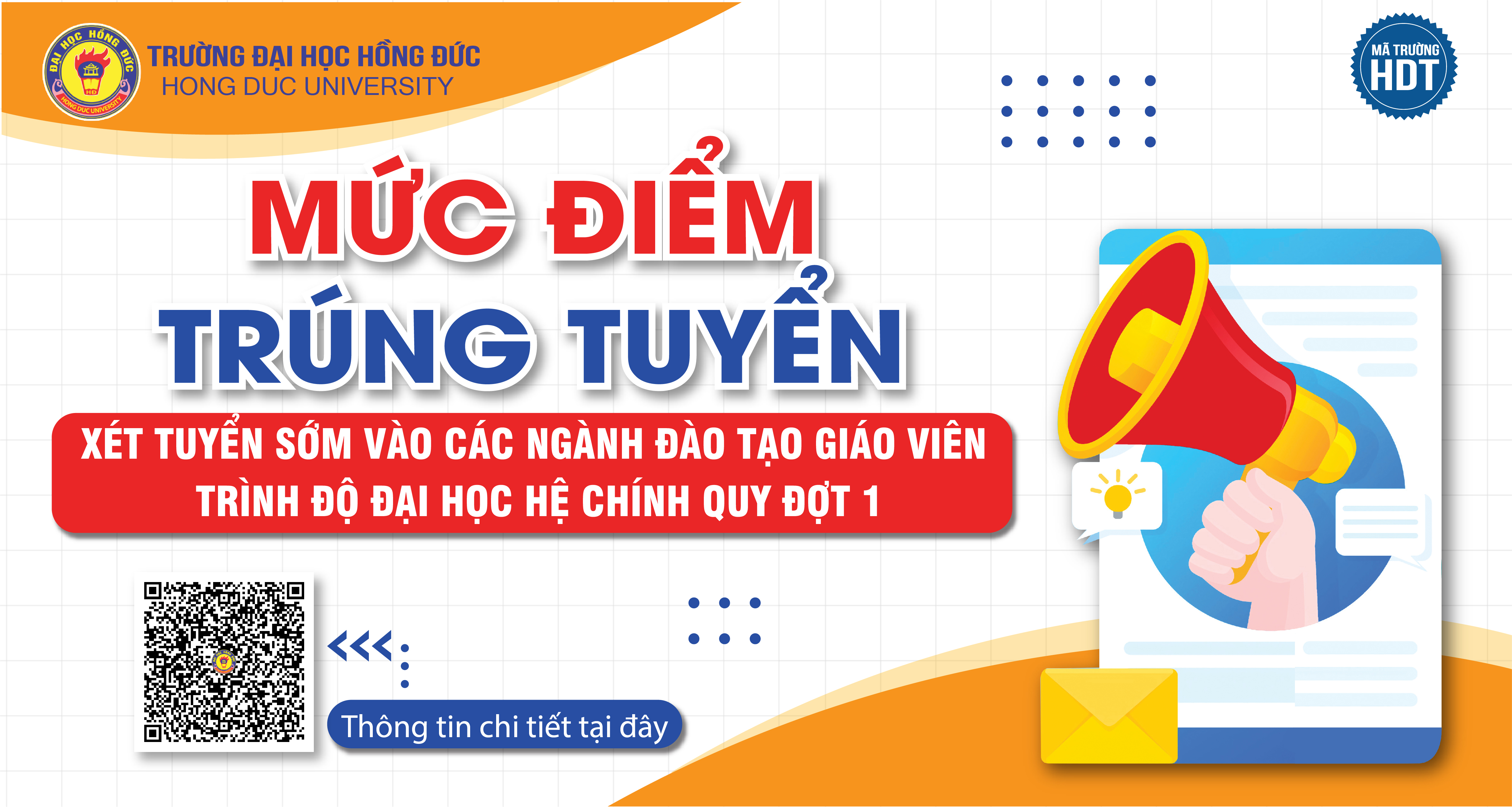 Thông báo mức điểm trúng tuyển, xét tuyển sớm vào các ngành đào tạo giáo viên trình độ đại học hệ chính quy đợt 1, năm 2023