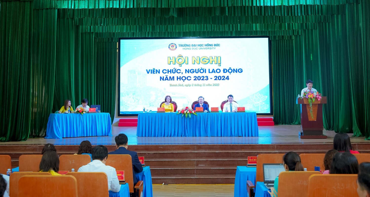 HỘI NGHỊ VIÊN CHỨC, NGƯỜI LAO ĐỘNG TRƯỜNG ĐẠI HỌC HỒNG ĐỨC NĂM HỌC 2023 - 2024