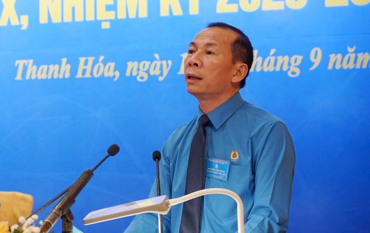 Ông Võ Mạnh Sơn tái đắc cử Chủ tịch LĐLĐ tỉnh Thanh Hóa nhiệm kỳ 2023-2028