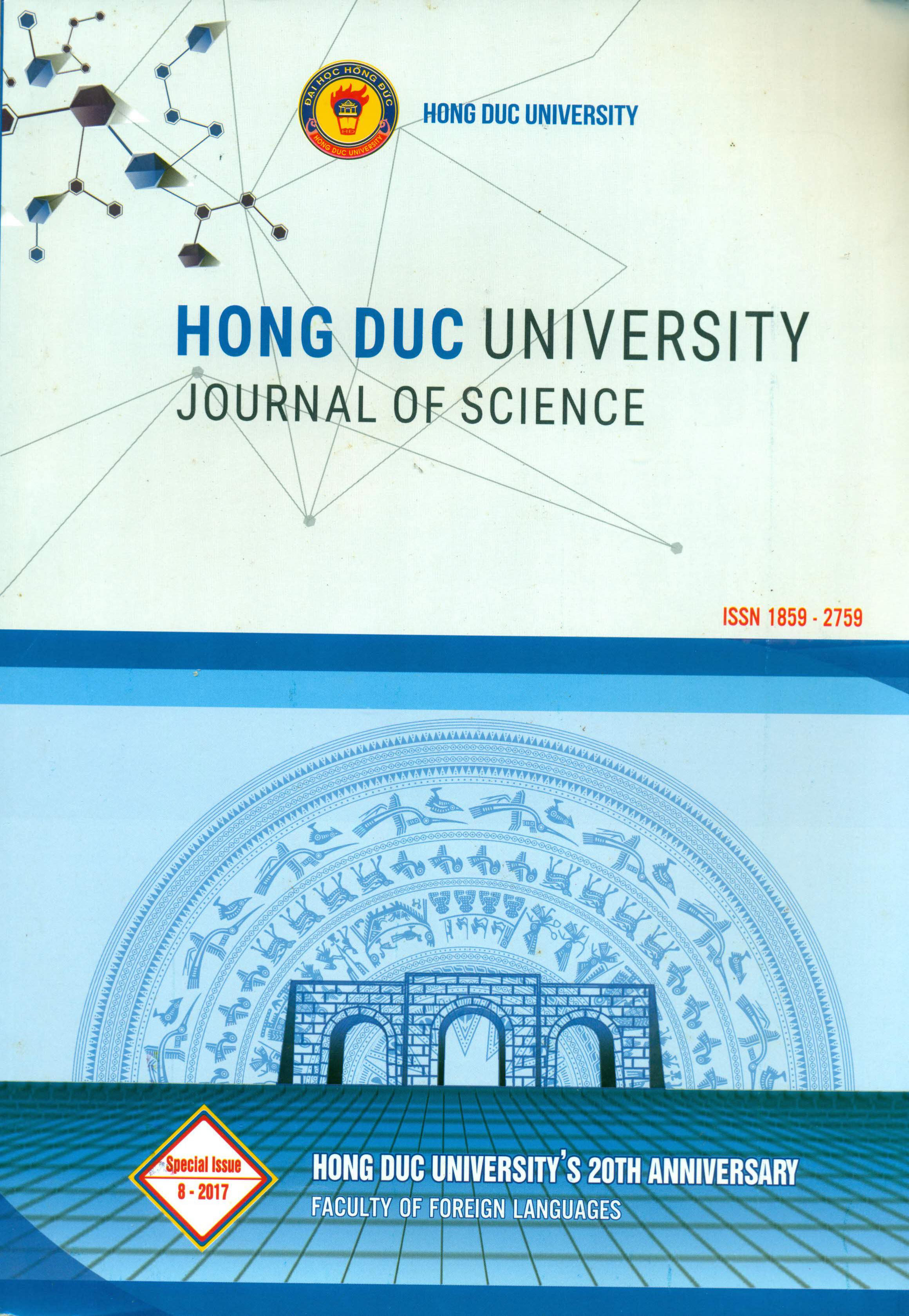 Hong Duc University Journal of Science - Special Issue 2017