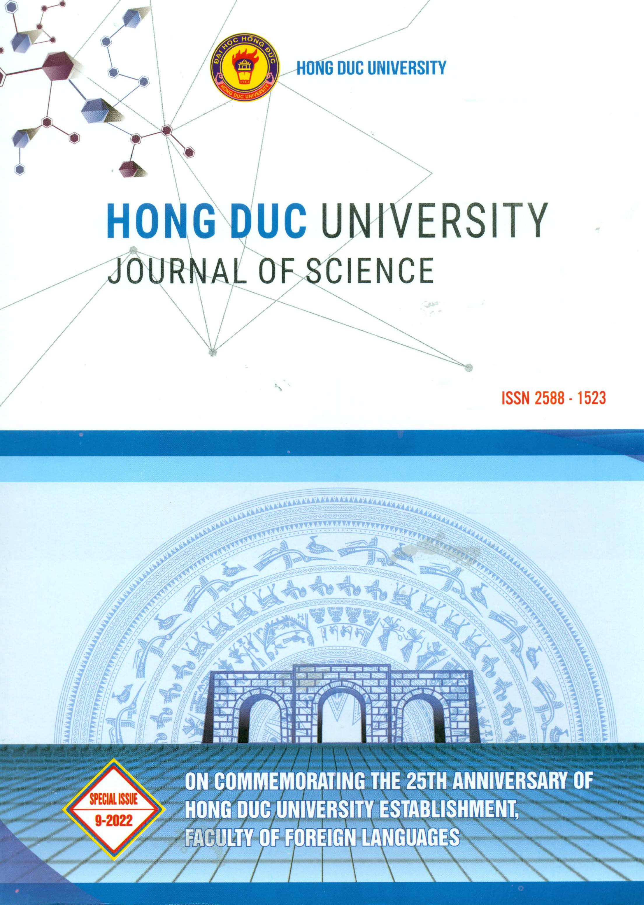 Hong Duc University Journal of Science - Special Issue 2022